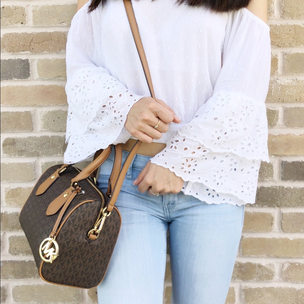 Gaby’sBags👜💕- NWT Michael Kors SM Satchel Brown - Picture 4 of 6